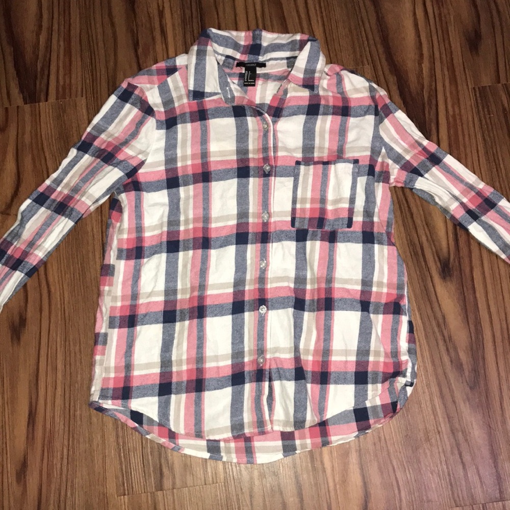 Blue and Pink Plaid Forever 22 Button down
